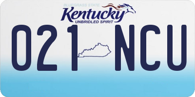 KY license plate 021NCU