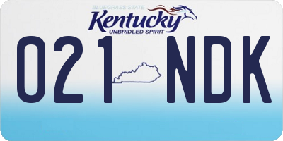 KY license plate 021NDK