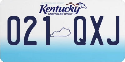 KY license plate 021QXJ
