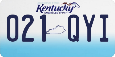 KY license plate 021QYI