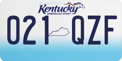 KY license plate 021QZF