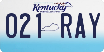 KY license plate 021RAY