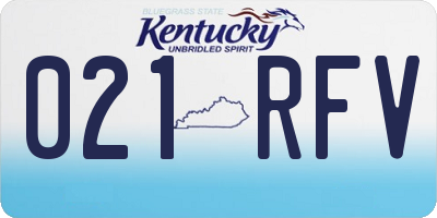 KY license plate 021RFV