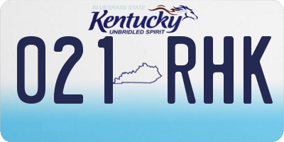 KY license plate 021RHK