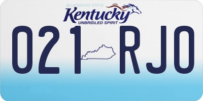 KY license plate 021RJO