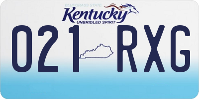 KY license plate 021RXG