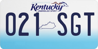 KY license plate 021SGT