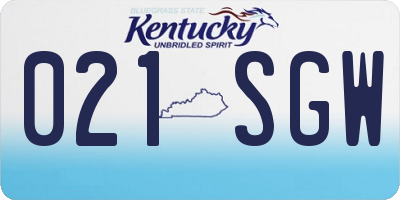 KY license plate 021SGW