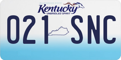 KY license plate 021SNC