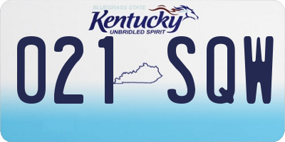 KY license plate 021SQW