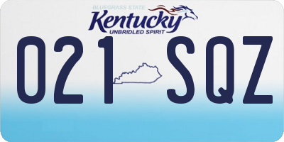 KY license plate 021SQZ