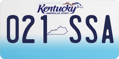 KY license plate 021SSA