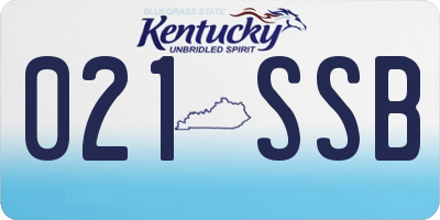KY license plate 021SSB