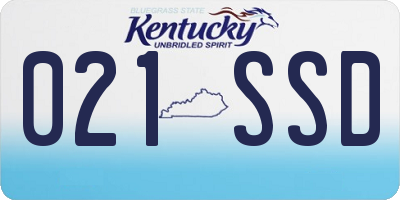 KY license plate 021SSD