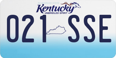 KY license plate 021SSE