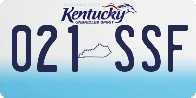 KY license plate 021SSF