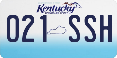 KY license plate 021SSH