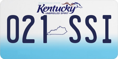 KY license plate 021SSI