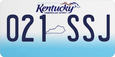 KY license plate 021SSJ