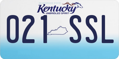 KY license plate 021SSL