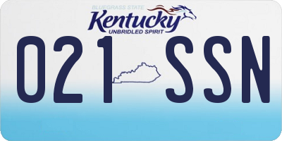 KY license plate 021SSN