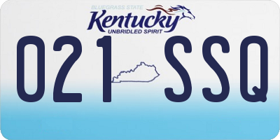KY license plate 021SSQ
