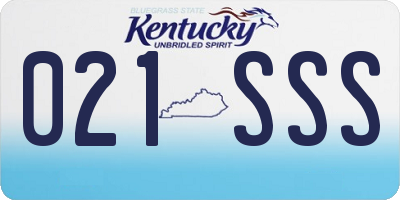 KY license plate 021SSS