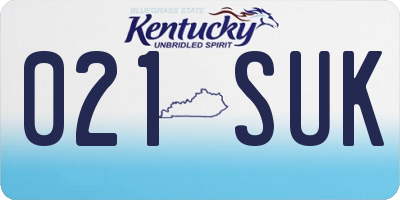 KY license plate 021SUK