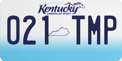 KY license plate 021TMP