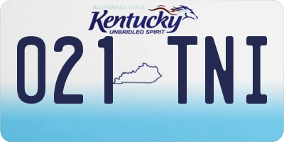 KY license plate 021TNI