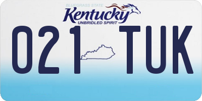 KY license plate 021TUK