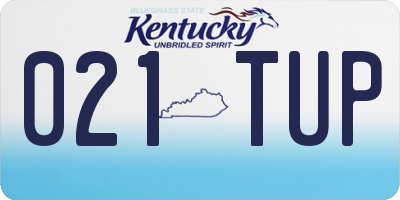 KY license plate 021TUP