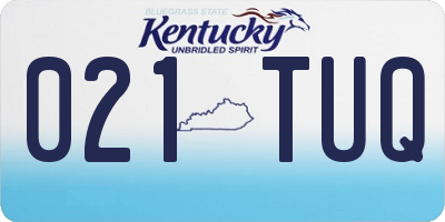 KY license plate 021TUQ