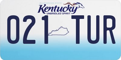 KY license plate 021TUR