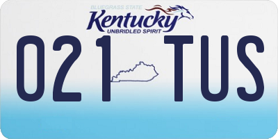 KY license plate 021TUS