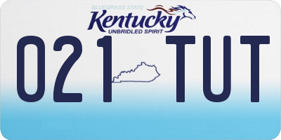 KY license plate 021TUT