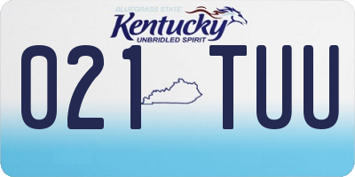 KY license plate 021TUU