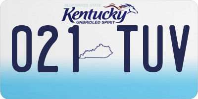 KY license plate 021TUV