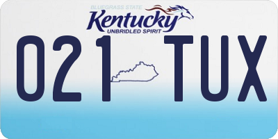 KY license plate 021TUX
