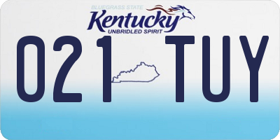 KY license plate 021TUY