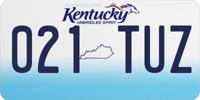 KY license plate 021TUZ
