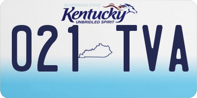 KY license plate 021TVA