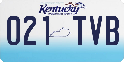 KY license plate 021TVB