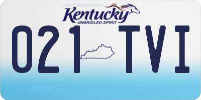 KY license plate 021TVI
