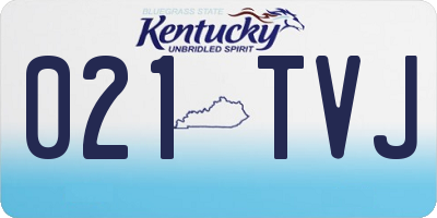 KY license plate 021TVJ