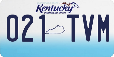 KY license plate 021TVM