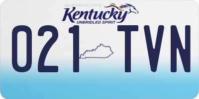 KY license plate 021TVN