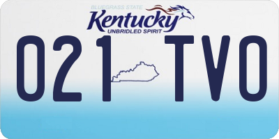 KY license plate 021TVO