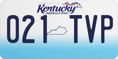 KY license plate 021TVP