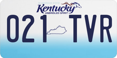 KY license plate 021TVR